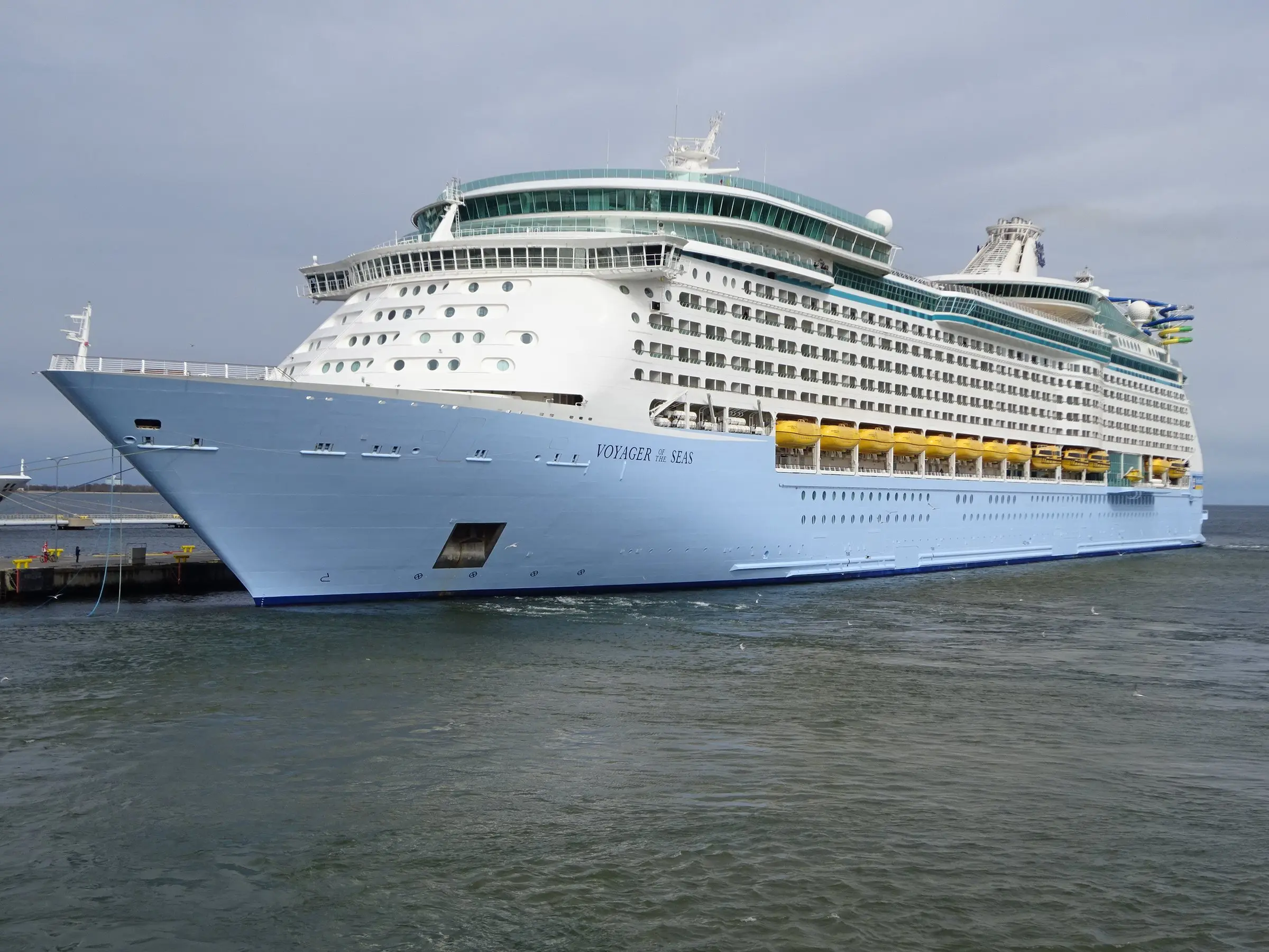 Voyager of the Seas approaching its pier in Tallinn